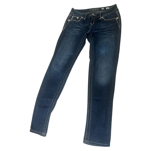 Miss Me Blue Skinny Jeans Classic Style - Picture 4 of 7